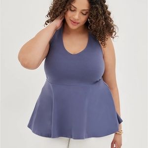 Torrid Halter Peplum Top - Foxy Dark Blue - Size 2x - NWT